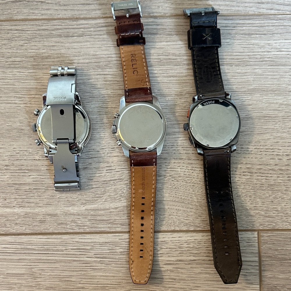Fossil Men's Silver, Brown, and Black Watches - Picture 2 of 2